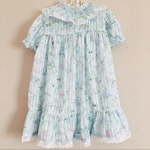 Vintage floral boho spring shortsleeved nightgown